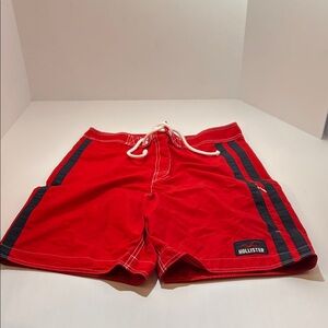 Hollister Men's Red and Black Board Shorts